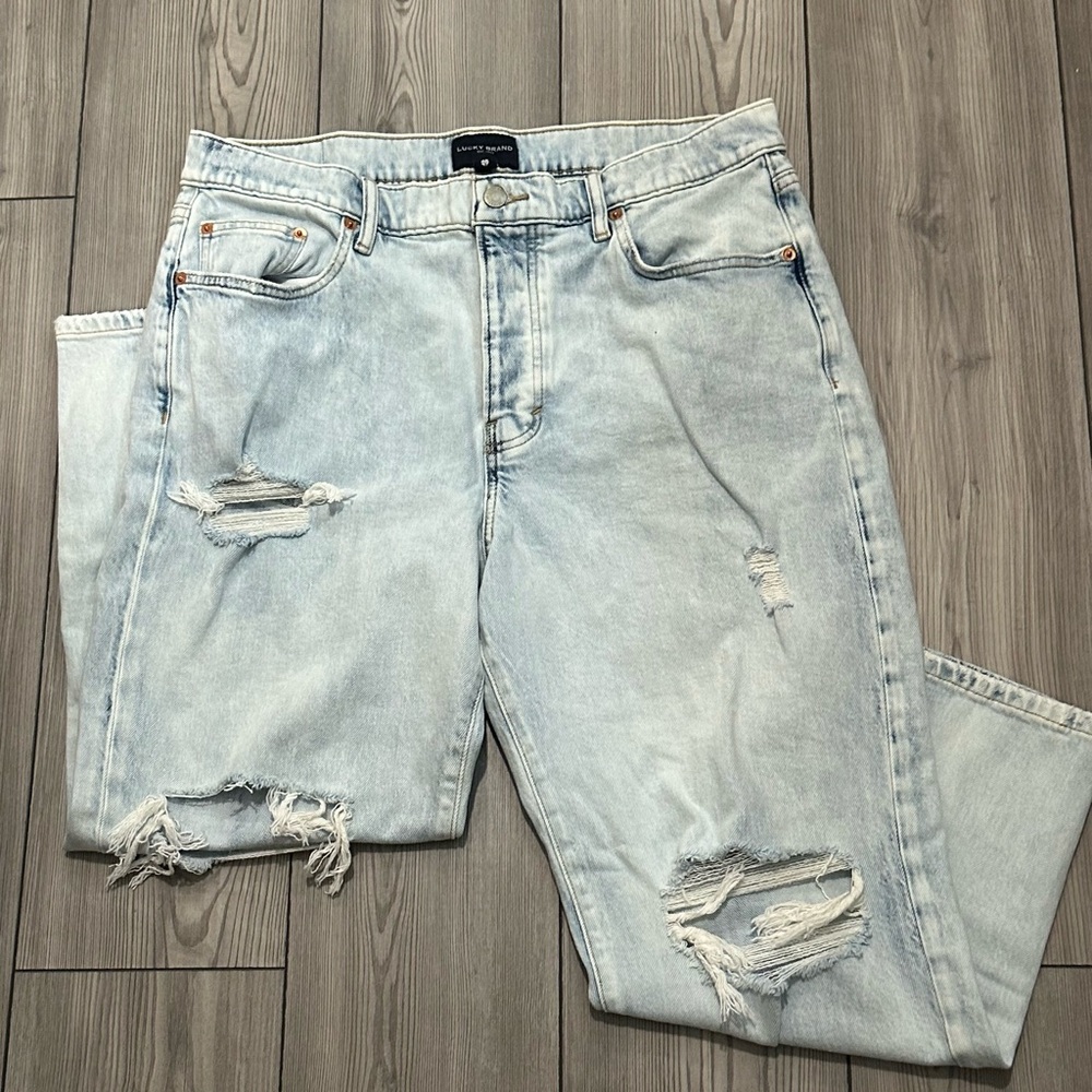 Lucky Brand 90's Loose High-Rise Crop with Vintage Distressing 14/32